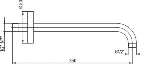 Кронштейн для верхнего душа Paini 50CR745T135BI фото 3