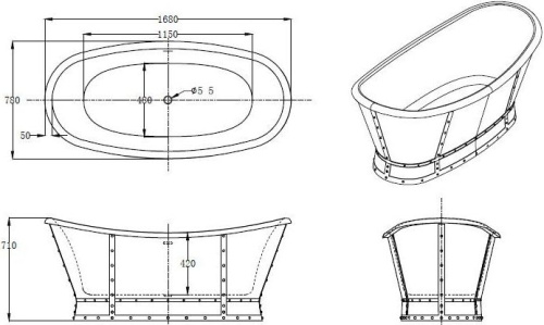 Акриловая ванна BelBagno BB33 170x80 фото 2