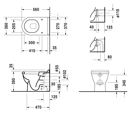 Унитаз приставной Duravit Starck 3 0124090000 фото 4