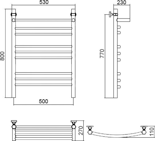 15 246 руб. Полотенцесушитель водяной Aquanerzh Дуга групповая с полкой 80х50 фото 3 Полотенцесушитель водяной Aquanerzh Дуга групповая с полкой 80х50 фото 3