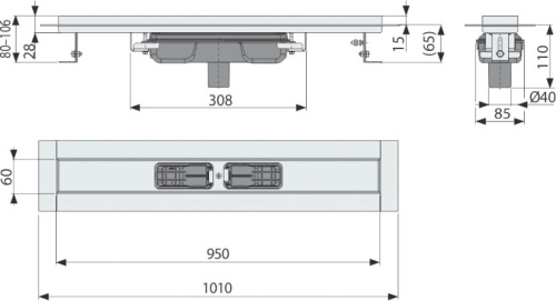 Душевой лоток AlcaPlast APZ1106-950 без решетки фото 2