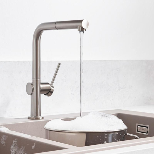 Смеситель Hansgrohe Talis M54 72809800 для кухонной мойки, сталь фото 6