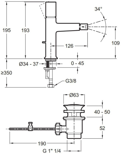 18 260 руб. Смеситель Jacob Delafon Rivoli E24167-CP для биде фото 2 Смеситель Jacob Delafon Rivoli E24167-CP для биде фото 2