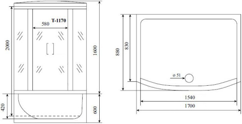 Душевой бокс Timo Standart T-1170 фото 2