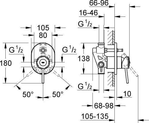 Смеситель Grohe BauClassic 29047000 С ВНУТРЕННЕЙ ЧАСТЬЮ фото 3
