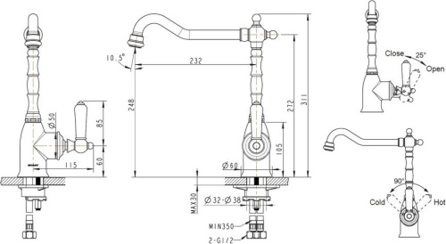 Смеситель Bravat Art F775109G-1 для кухонной мойки фото 2