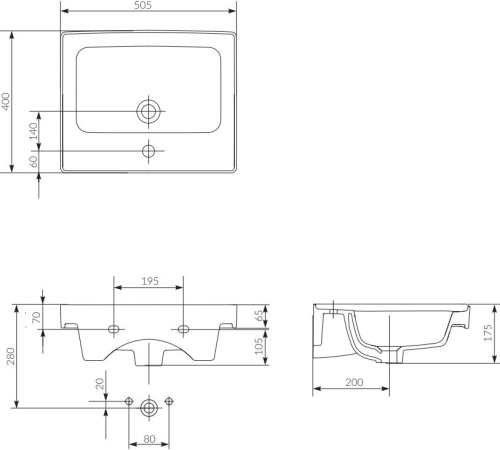 Раковина Cersanit Crea 50 фото 3