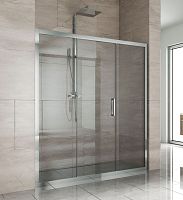 Душевая дверь в нишу Kubele DE019D3-CLN-CH 160 см, профиль хром