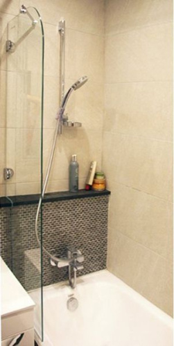 Шторка на ванну GuteWetter Trend Pearl GV-861A левая 80 см стекло бесцветное, фурнитура хром фото 3
