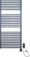 Полотенцесушитель электрический Luxrad Kwadro 065321 112х50 R, черный, терморегулятор selmo smart programm с пультом