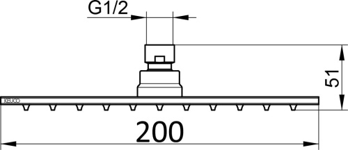 Верхний душ Keuco 59986010102 20х20 см, хром фото 2