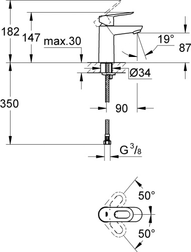 Смеситель Grohe BauLoop 23337000 для раковины фото 4