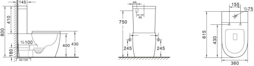 Унитаз-компакт TEKA Manacor 700190200 rimless, с микролифтом фото 2