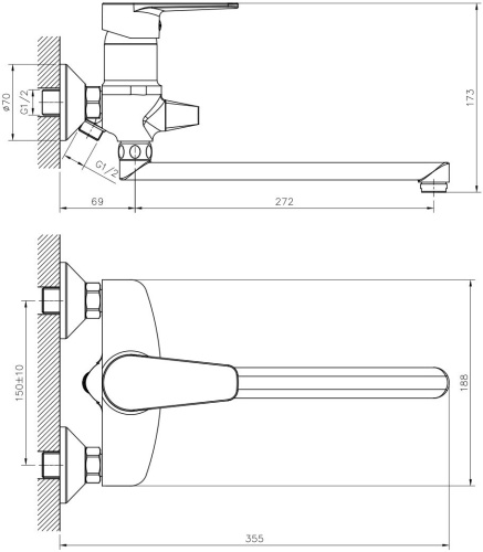 Смеситель Decoroom SO72 SO72043 универсальный фото 2