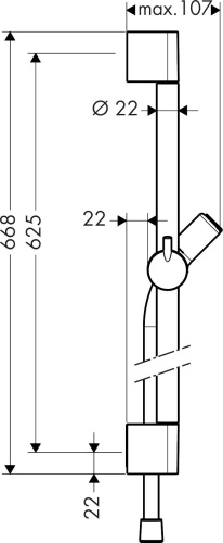 Душевая штанга Hansgrohe Croma 100 Unica’C 65 см фото 2