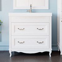 Тумба с раковиной ValenHouse Лиора 90 белая, фурнитура хром