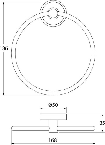 Полотенцедержатель IDDIS Calipso кольцо фото 2