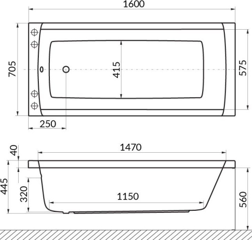 Акриловая ванна Excellent Aquaria 160x70 фото 4