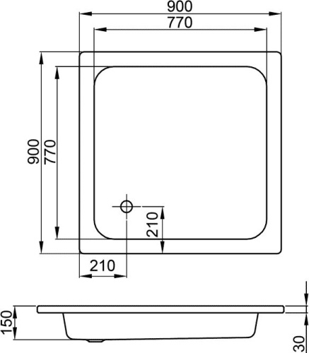 Поддон для душа Bette 5900 квадратный фото 2