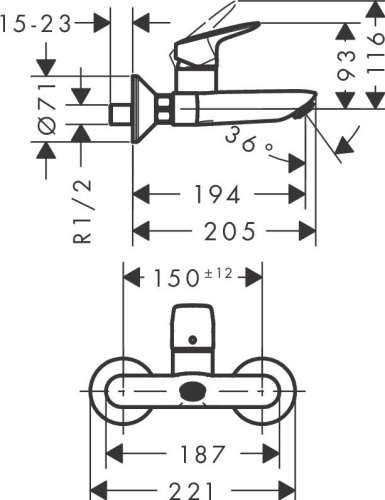 Смеситель Hansgrohe Logis 71225000 для раковины фото 2