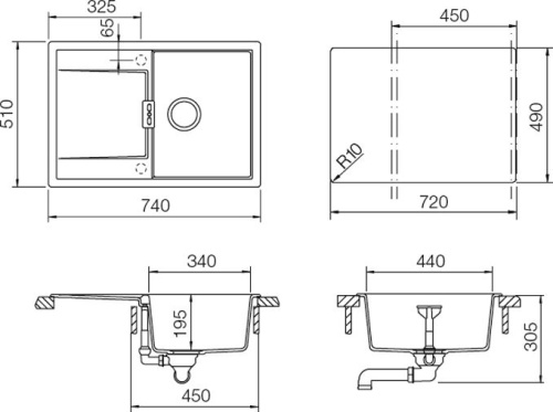 Мойка кухонная Schock Eton 45D аворио фото 2