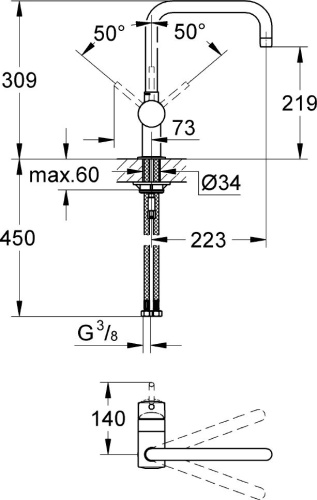 Смеситель Grohe Minta 32488DC0 для кухонной мойки фото 2