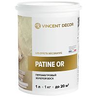 VINCENT DECOR PATINE OR воск перламутровый для декоративных штукатурок, золотой (1л)