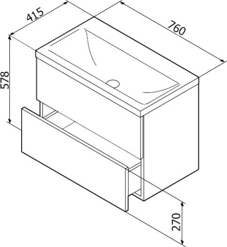 Мебель для ванной AM.PM Gem 75 подвесная, белый глянец, с 2 ящиками + Сертификат AM.PM на 30 дней подписки на медиасервис фото 5