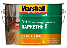 Лак паркетный алкидно-уретановый Marshall Protex полуматовый 9 л.