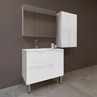 Тумба с раковиной Style Line Альба 90 Люкс L, с бельевой корзиной