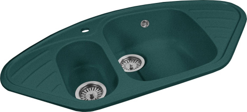 Мойка кухонная AquaGranitEx M-14 зеленая фото 4