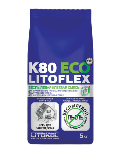 Клеевая смесь Litokol Litoflex K80 Eco серый 5 кг.