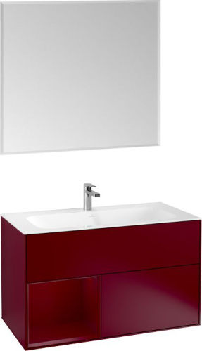 Мебель для ванной Villeroy & Boch Finion G030HBHB 100 с подсветкой и освещением стены фото 5