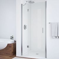 Душевая дверь в нишу Vegas Glass AFP 110 08 01 L вход 73 см, профиль глянцевый хром, стекло прозрачное