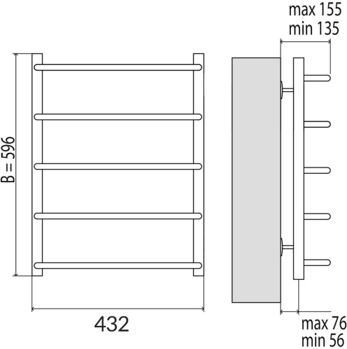 Полотенцесушитель электрический Terminus Стандарт П5 400*596 фото 3