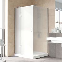 Душевой уголок Vegas Glass AFP-Fis Lux 120*100 08 10 L профиль глянцевый хром, стекло сатин