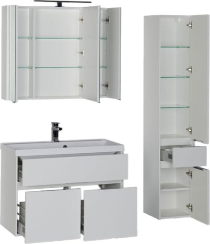 Мебель для ванной Aquanet Латина 90 белая фото 2