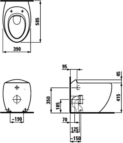 Унитаз приставной Laufen Alessi One 2197.1.400.000.1 фото 3