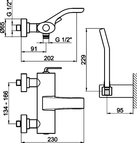 Смеситель Webert Wolo WO850101015 хром для ванны с душем фото 5