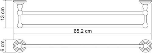 Полотенцедержатель Wasserkraft Isar K-7340 двойной фото 3