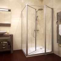 Душевой уголок GuteWetter Practic Rectan GK-402 правая 110x80 см стекло бесцветное, профиль матовый хром