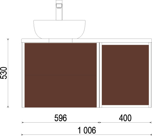 Мебель для ванной AQUATON Брук 100 (60+40) дуб феррара фото 5