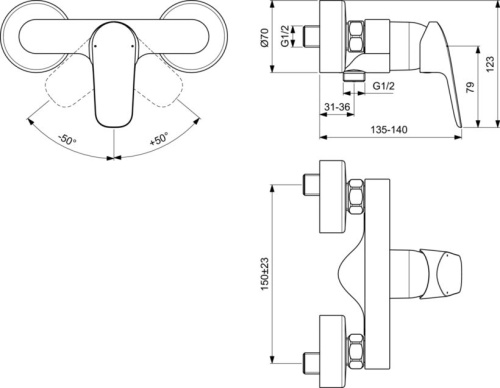 Смеситель Ideal Standard Ceraflex B1720AA для душа фото 3