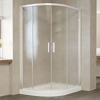 Душевой уголок Vegas Glass ZS-F 120*100 01 02 профиль белый, стекло шиншилла