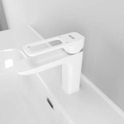 Смеситель IDDIS Slide SLIWT00i01 для раковины, белый фото 3