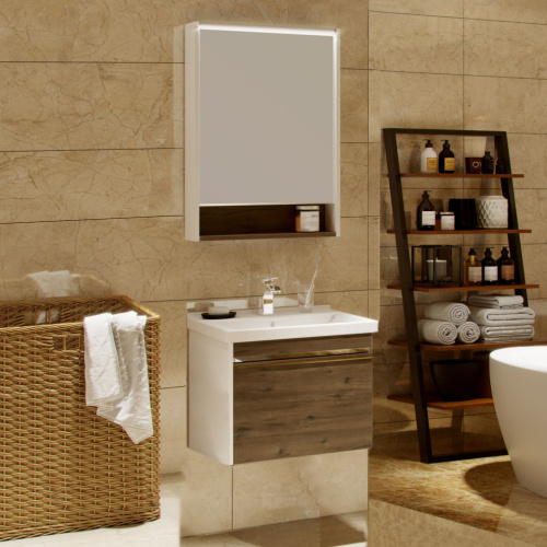 Мебель для ванной AQUATON Капри 60 таксония темная, подвесная фото 5