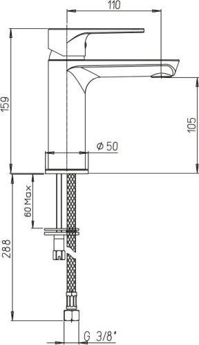 Смеситель Paini Flat KKCR205LMKM для раковины фото 2