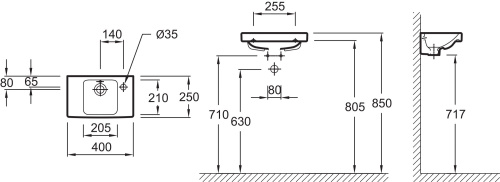 Рукомойник Jacob Delafon Odeon Up E4799G 40 см фото 3