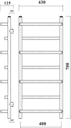 14 760 руб. Полотенцесушитель водяной Domoterm Орфей П7 40x70, хром фото 3 Полотенцесушитель водяной Domoterm Орфей П7 40x70, хром фото 3