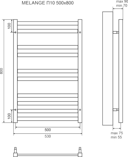 Полотенцесушитель электрический Lemark Melange П10 50x80, белый фото 4